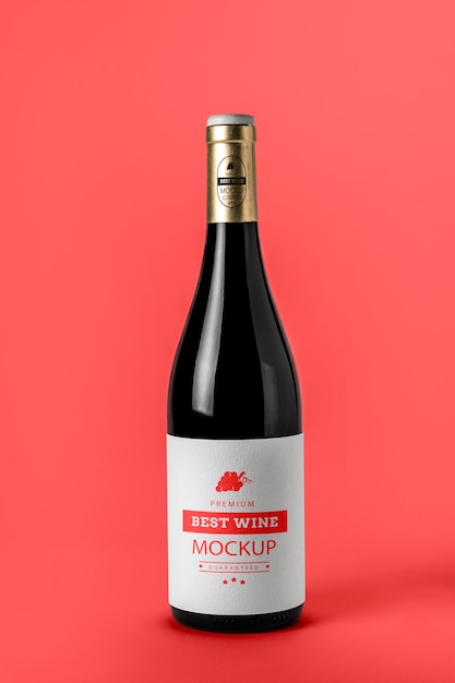 Verpackungsdesign-Mockup für die Etikettierung von Wein