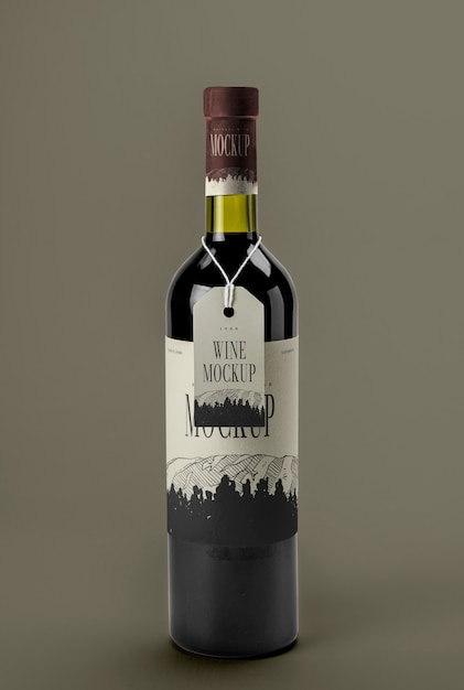 Verpackungsdesign-Mockup für die Etikettierung von Wein
