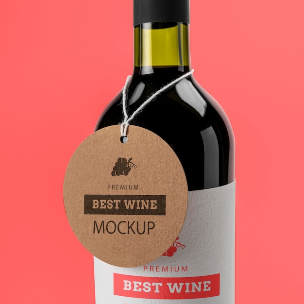 Verpackungsdesign-mockup für die etikettierung von wein