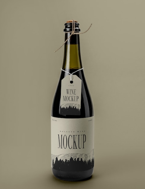 Verpackungsdesign-mockup für die etikettierung von wein