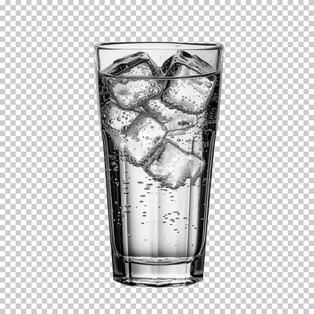 PSD verre de bière en cubes de glace et texture de glace isolée sur fond transparent