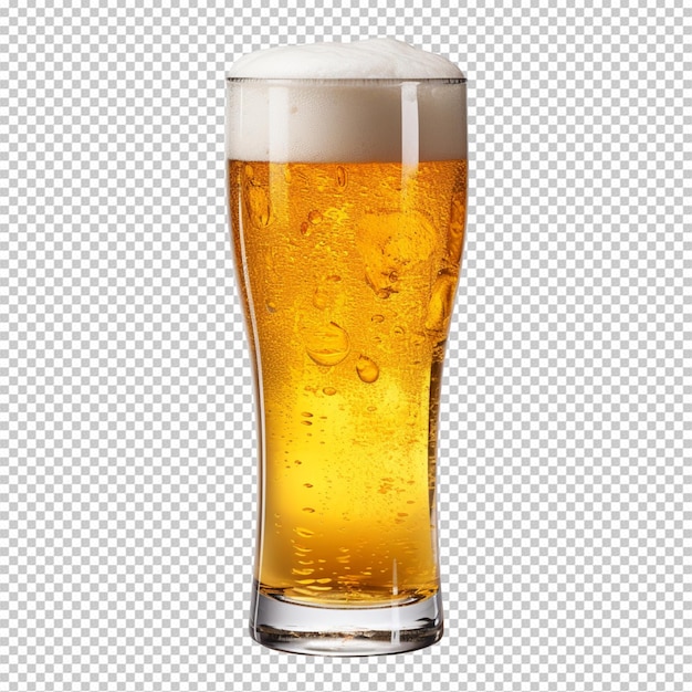 PSD un verre de bière froide isolé sur un fond transparent