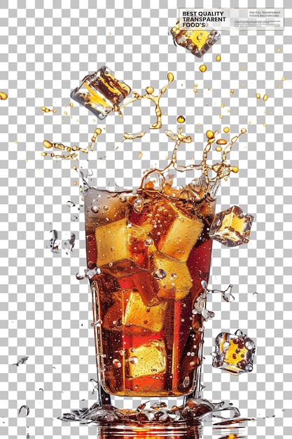 un verre de bière avec de la glace et des cubes de glace