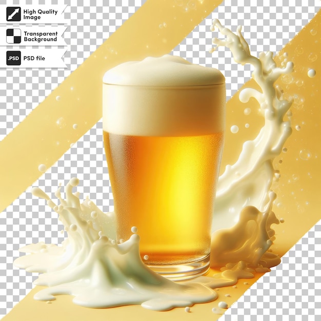 Un Verre De Bière Psd Avec Un Fond Transparent En Orge