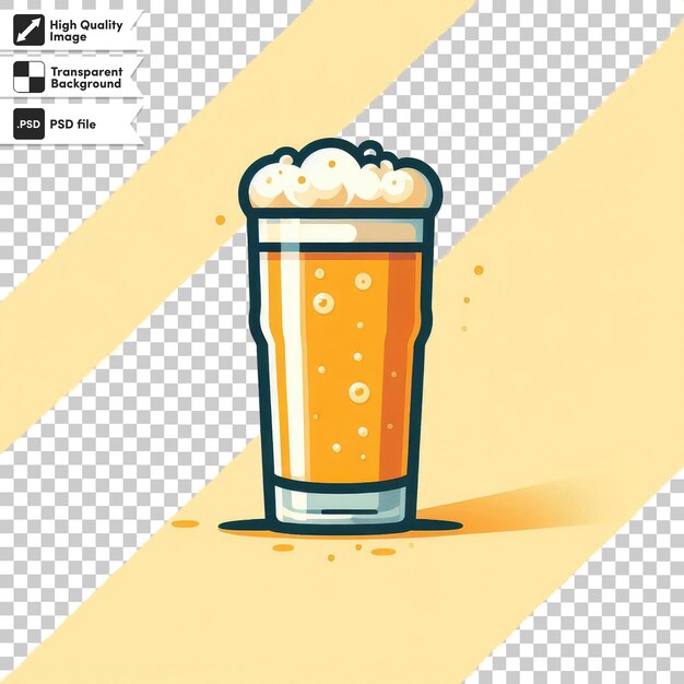 PSD verre de bière psd avec un fond transparent d'orge