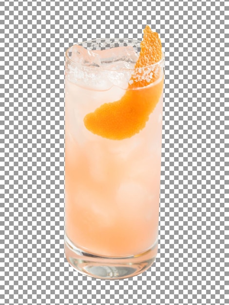 Verre de cocktail de chien salé avec fond transparent