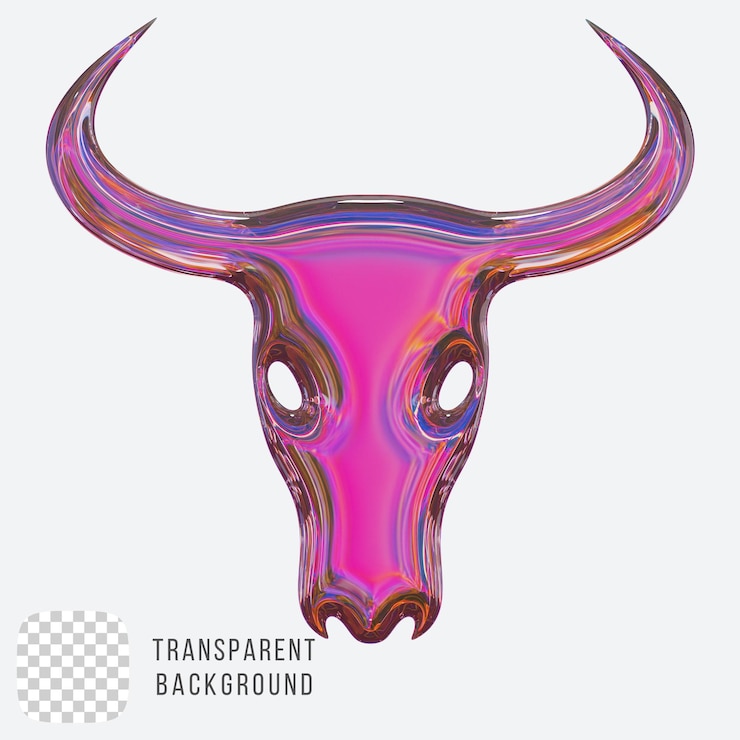 PSD verre de dispersion psd une tête de vache forme abstraite rendu 3d sur fond transparent