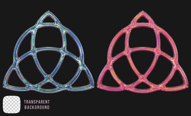 Le verre de dispersion Psd y2k est un symbole celtique abstrait rendu en 3D.