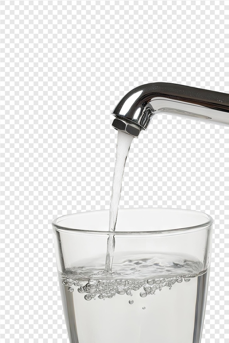 PSD un verre d'eau est versé dans un verre