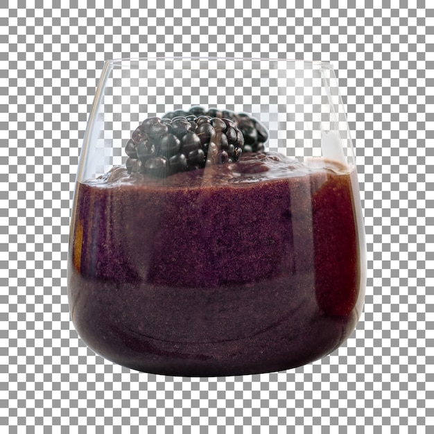 PSD verre frais de smoothie aux mûres sur fond transparent