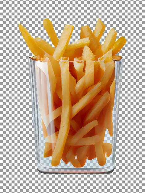 PSD un verre de frites avec fond transparent