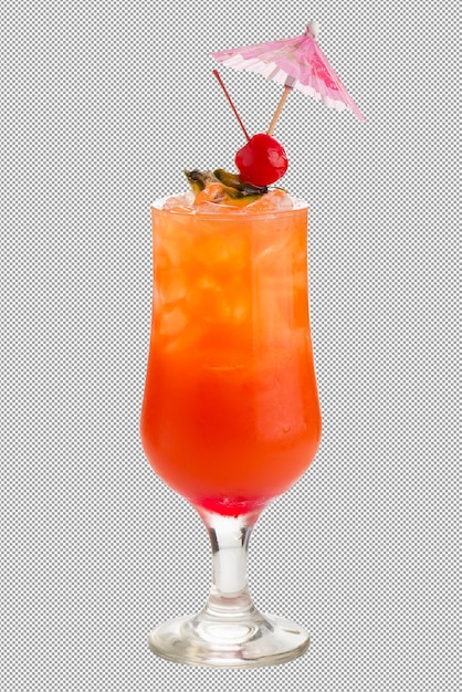 verre de fruit de la passion ananas et grenade cocktail isolé sur un fond transparent