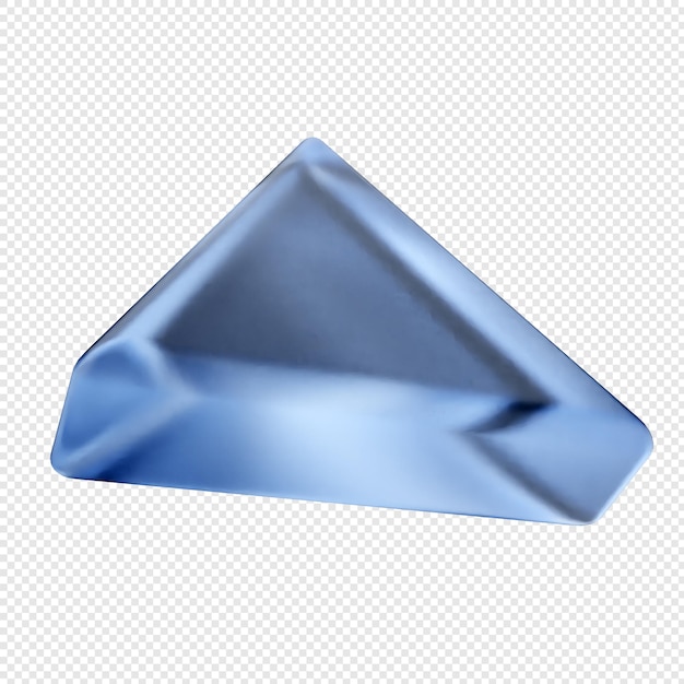 verre géométrique 3D de couleur bleu doux