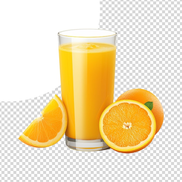 PSD un verre de jus d'orange isolé sur un fond transparent png