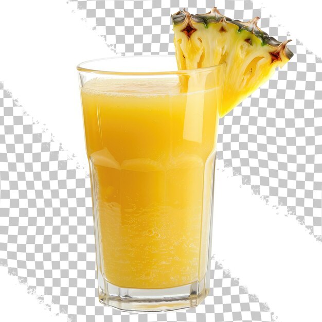 PSD un verre de jus d'orange avec un morceau de fruit dedans