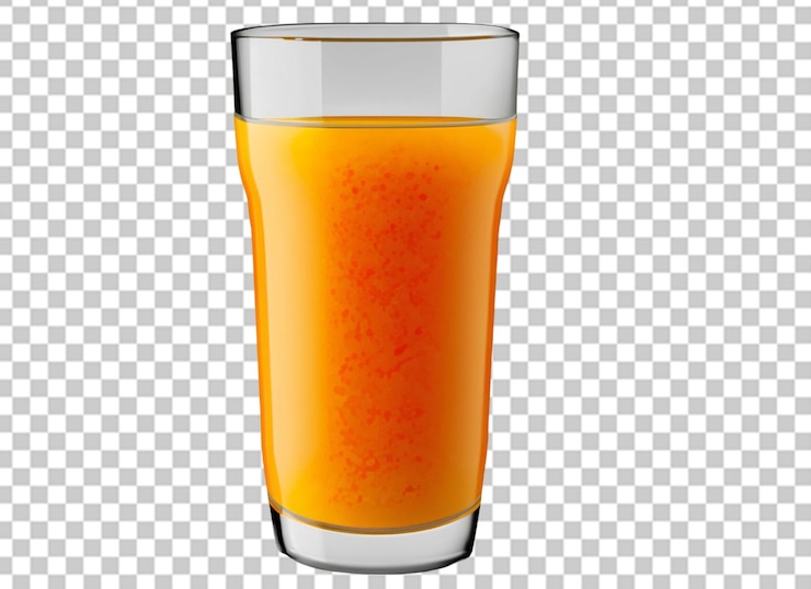 PSD verre de jus d'orange avec de la paille et des oranges mûres sur un fond transparent