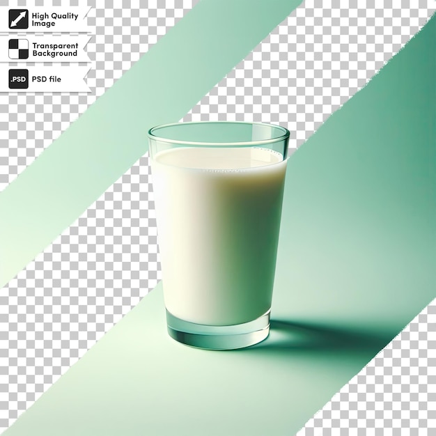 PSD un verre de lait psd sur un fond transparent