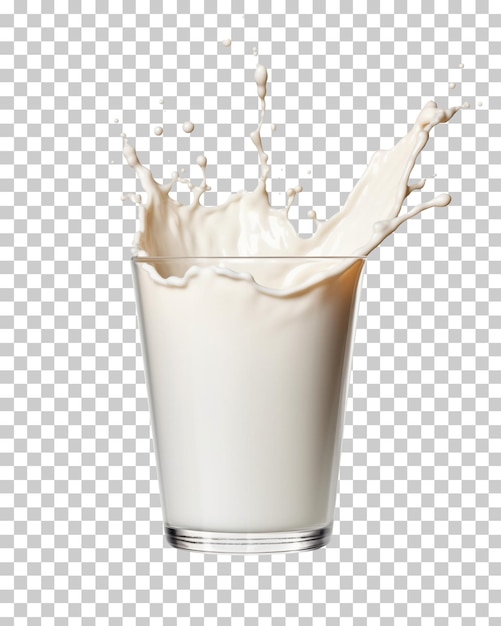 PSD verre de lait avec splash isolé sur fond transparent ou blanc png