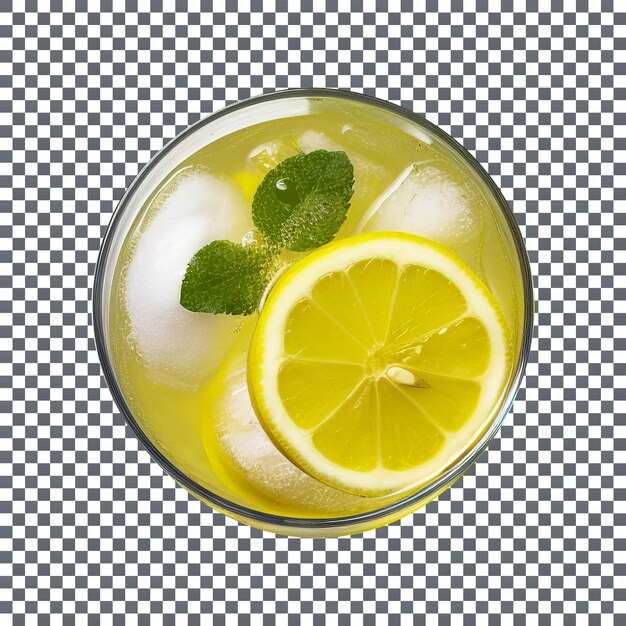 PSD verre de limonade savoureux frais isolé sur fond transparent