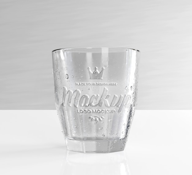 PSD verre avec maquette effet logo