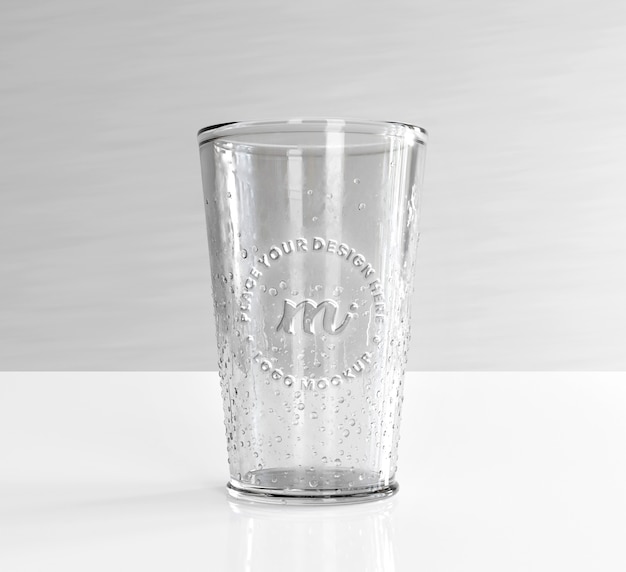 PSD verre avec maquette effet logo