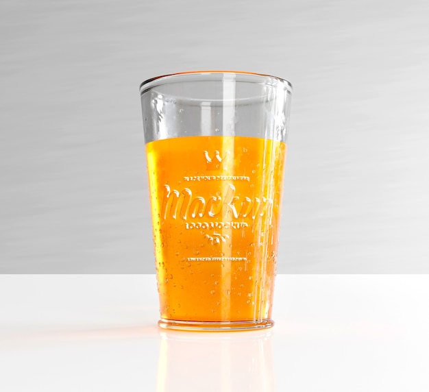 PSD verre avec maquette effet logo