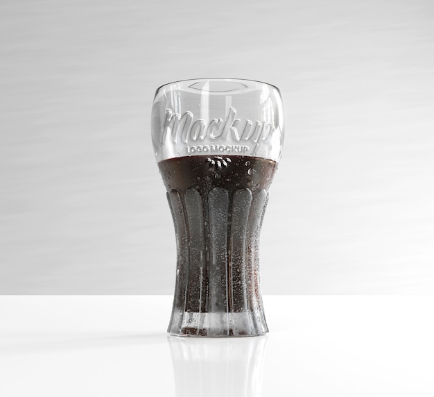 PSD verre avec maquette effet logo