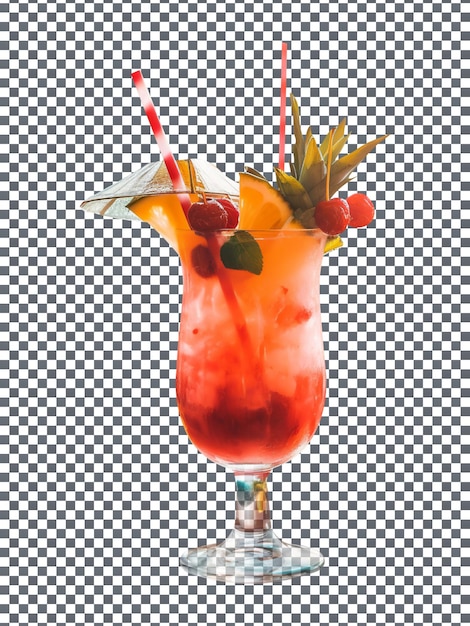 PSD verre savoureux et rajeunissant d'une création de cocktail rafraîchissante sur fond transparent