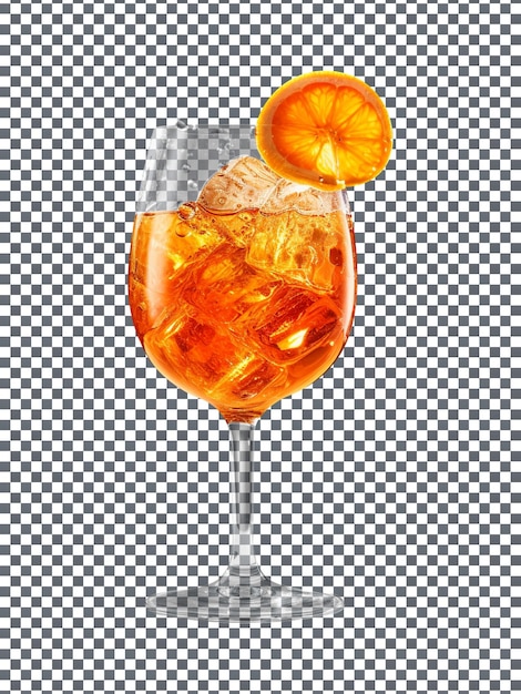 Verre spritz d'Aperol frais isolé sur fond transparent