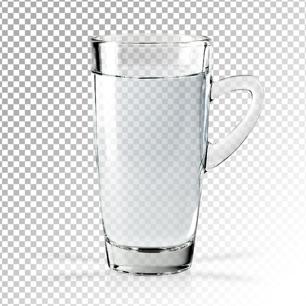 Verre transparent réaliste d'eau isolé