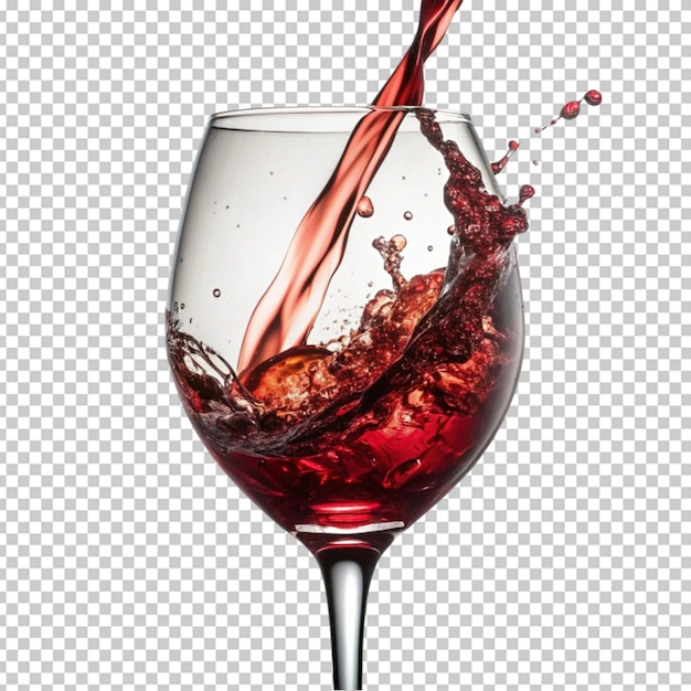Un verre de vin élégant avec un éclaboussure de vin rouge