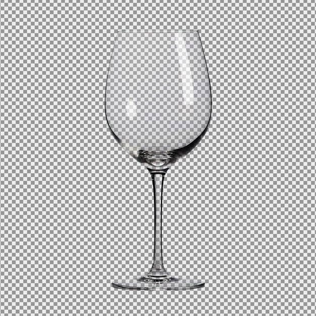 PSD verre à vin transparent isolé sur fond blanc blanc