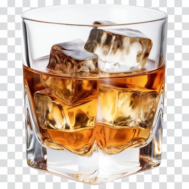 Verre De Whisky écossais Avec Des Cubes De Glace Isolés Génératifs Ai Découpés