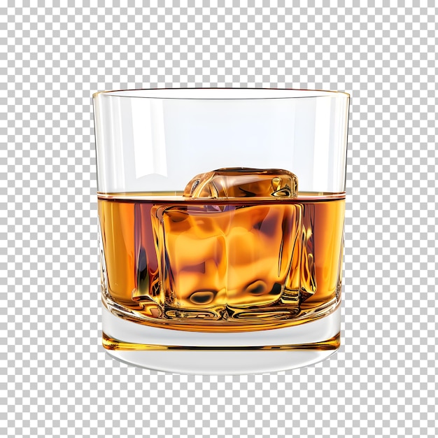 PSD verre de whisky isolé sur un fond transparent