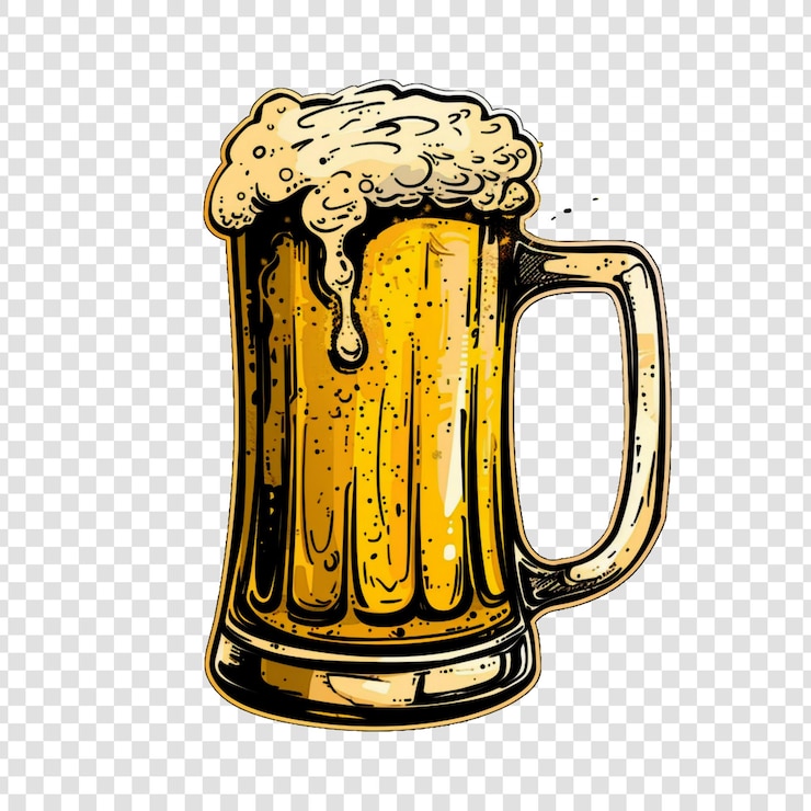 PSD des verres de bière à fond transparent