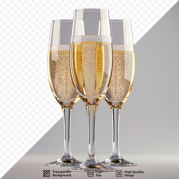 PSD verres à champagne de glace carbonique parti fond isolé