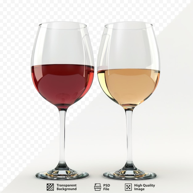 PSD verres de vin sur un fond isolé isolé