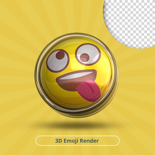 Verrücktes Gesicht Emoji 3D-Illustration