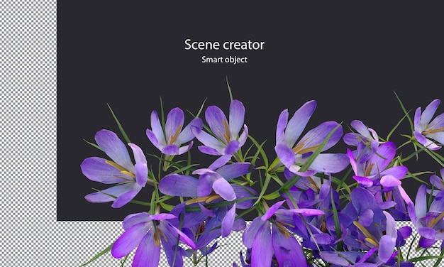Verschiedene Arten von Bäumen, kleine Pflanzen, Büsche, Sträucher und Blumen, isolierte Wiedergabe