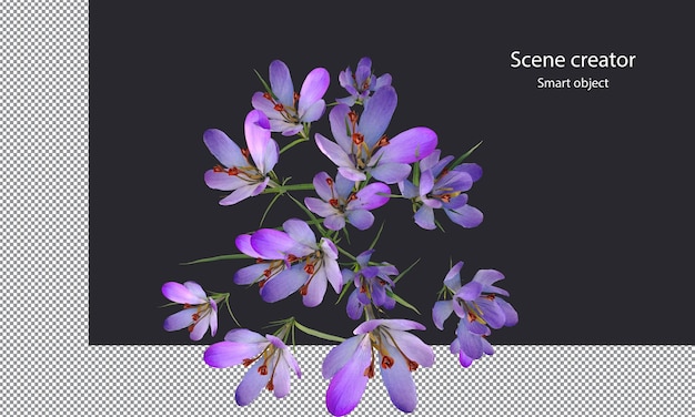 Verschiedene Arten von Bäumen, kleine Pflanzen, Büsche, Sträucher und Blumen, isolierte Wiedergabe