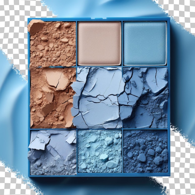 PSD verschiedene blaue augenschatten zerquetschte blöcke transparenter hintergrund