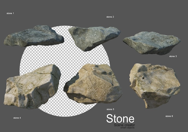 PSD verschiedene felsen und stümpfe