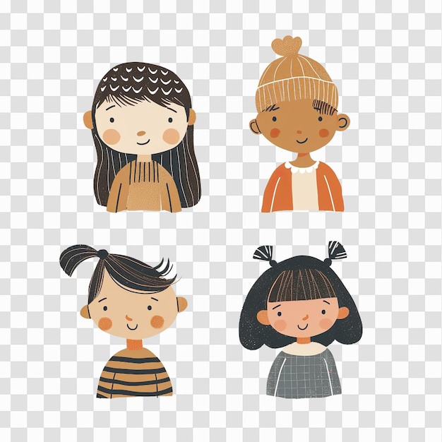 PSD verschiedene kinder clipart-avatare