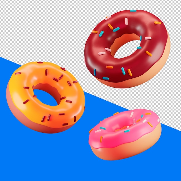 Verschiedene Lebensmittel 3D-Icon-Set