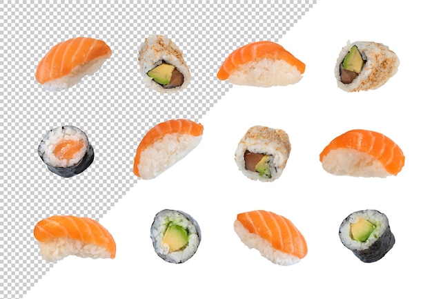 Verschiedene Sushi-Rollen Bearbeitbarer Hintergrund