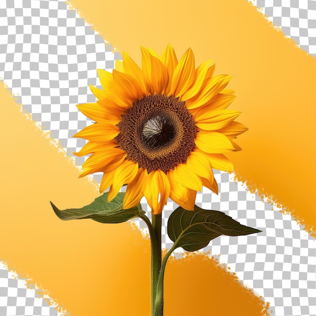 Verschlossene Sonnenblume auf durchsichtigem Hintergrund