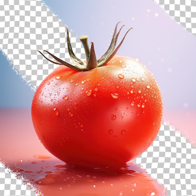 Verschwommenes Bild einer roten Tomate auf transparentem Hintergrund