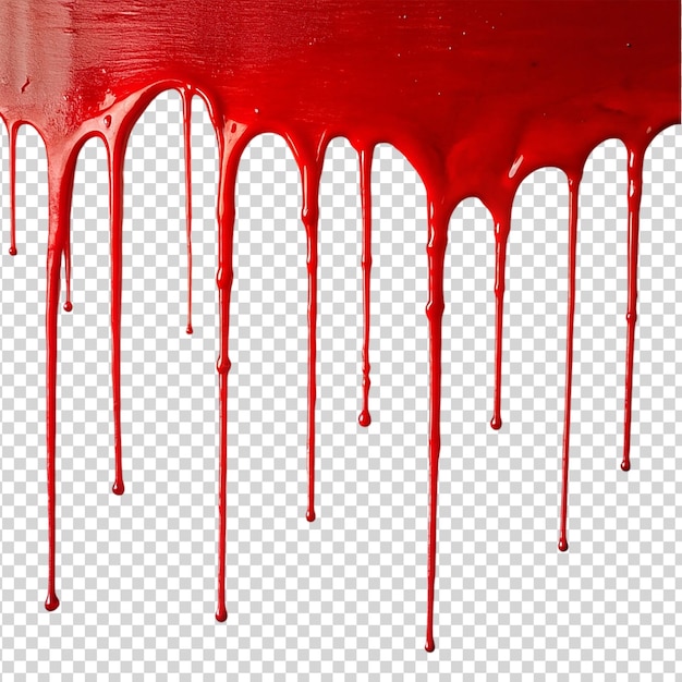 PSD verser de la peinture rouge isolée sur un fond transparent