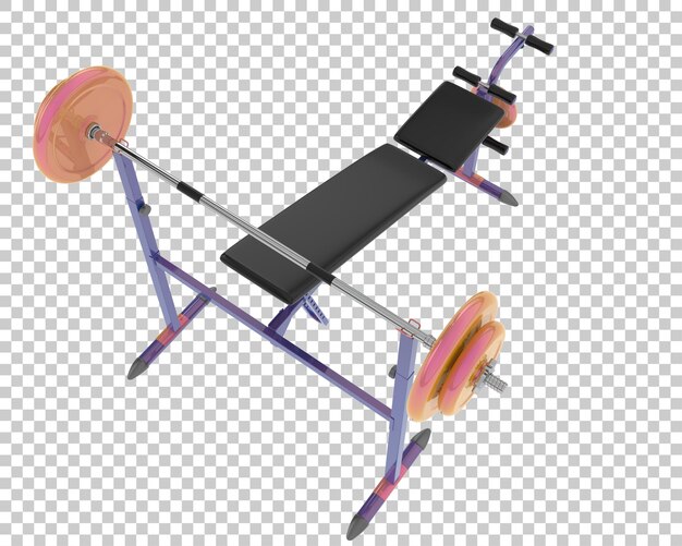 Verstellbare Hantelbank auf transparentem Hintergrund 3D-Darstellung