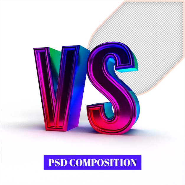 PSD versus concept - metall 3d vs lettres isolées